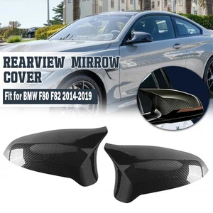 CARBON FIBER SIDE MIRROR COVER Caps REPLACEMENT FOR BMW F80 M3 F82 M4 2015-2019 - Picture 1 of 16