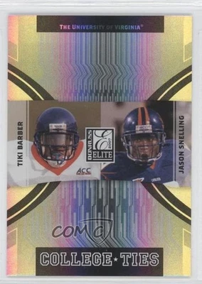 2007 Donruss Elite College Ties Black /200 Tiki Barber Jason Snelling Rookie RC - Image 1 of 2