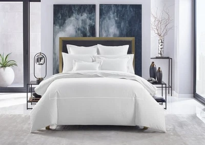 Hotel Collection Italian Percale KING Duvet + 2 KING Shams Set White $430 - Image 1 of 4