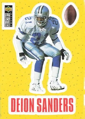 1996 Collector's Choice #S8 Deion Sanders Play Action Stick-Ums - Image 1 of 2