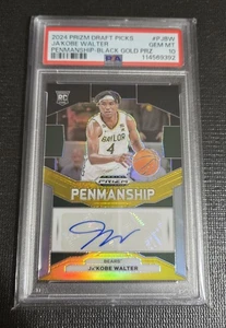 Ja'Kobe Walter 2024 Panini Prizm Draft Picks RC Auto Black Gold Prizm /5 PSA 10 - Picture 1 of 4
