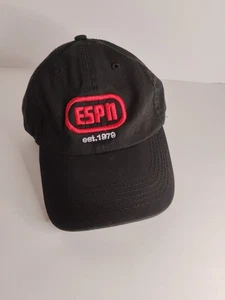 Gorra de béisbol negra vintage ESPN Sports Center con correa trasera logotipo de 1979 - Imagen 1 de 6