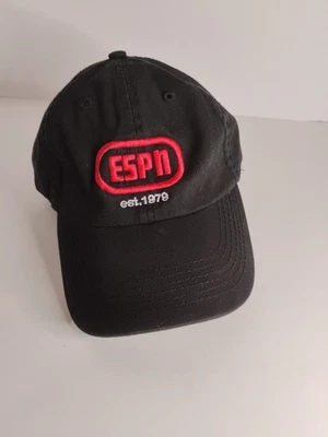 Vintage ESPN Sports Center Black Baseball Hat Cap Strap Back Est 1979 Logo - Image 1 of 4