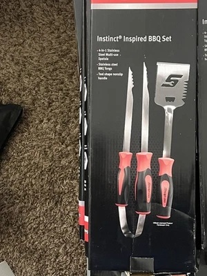NEW Snap-On Tools Instinct Handle Inspired BBQ Grill Set New In Box Stainless