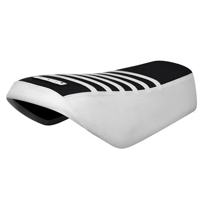 Cubierta de asiento Yamaha DT 125-175 MX 175-250 BLANCO Y NEGRO con costillas BLANCAS #335 Foto 1 de 4