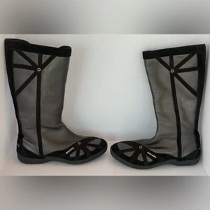 Botas de cuero vintage Y2K Diesel Run To Metallic boxeo lucha negras talla 8 - Imagen 1 de 12