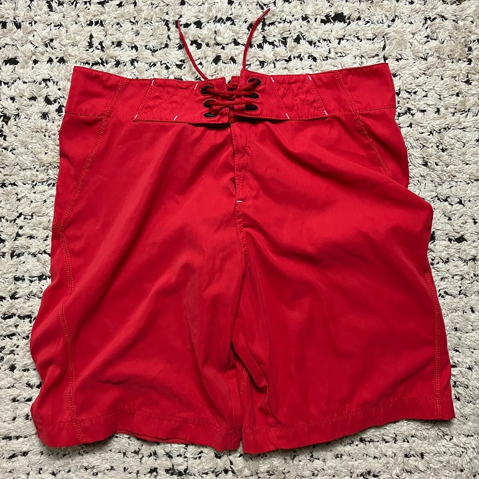 Helly Hansen Shorts 34 Red Board Swim Trunks Pocket Drawstring - Image 1 of 4