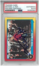 MICHAEL J FOX SIGNED AUTOGRAPH SLABBED 1989 TOPPS BACK TO THE FUTURE 2 CARD PSA