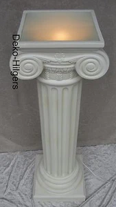 Säule Mit Licht Stehlampe Lampe Stuckgips Säulenlampe Stehleuchte Crem 6841 - Picture 1 of 2