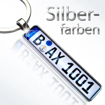 SILITRON Schlüsselanhänger Autokennzeichen Nummernschild Kennzeichen KFZ Anhänger Auto