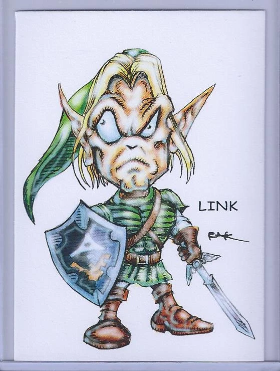 LINK LEGEND OF ZELDA ** TRADING CARD ART SIGNED by RAK ** NEAR MINT NO RETURNS - Image 1 of 1