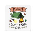 Beware Verrückte Camping Mädchen Kühlschrankmagnet Fest Zelt Happy Camper Kinder
