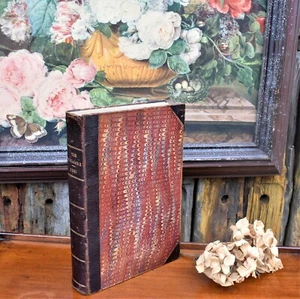 Antique 1881 The Welcome Monthly Magazine Chronical Half Leather Bound Book - Picture 1 of 8