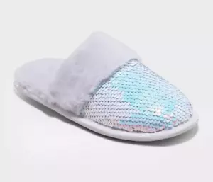 Girls' Zoie Flip Sequin Scuff Slippers - art class Blue SIZE L (4/5) - Picture 1 of 4