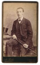 Photograph A. Scott, London, 4 Oxford Street, Commonwealthy Gentleman with stick in 