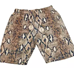 Women's Python Spandex Snake Print Bike Shorts XL - Picture 1 of 8