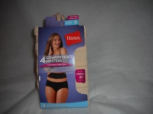 Hanes Damen 4er Pack Comfortsoft Beige Hipster Höschen Baumwolle/Stretch Größe 9 - Bild 1 von 8