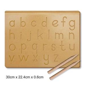 Tablero de calco de madera minúsculo alfabeto práctica de escritura a mano Montessori juguete para niños - Imagen 1 de 4