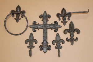 Old World Victorian Style Bathroom Accessories Hardware Cast Iron Collection - Picture 1 of 12