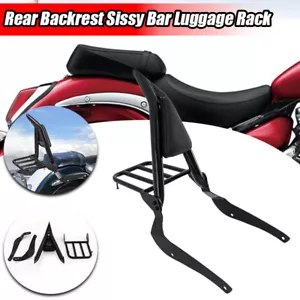 For 2005-2011 Suzuki Boulevard C50 VL800 Rear Backrest Sissy Luggage Rack Black - Picture 1 of 14