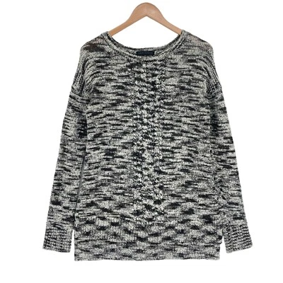 Suéter Sanctuary Mujer Pequeño Negro Blanco Tejido Manga Larga Cuello Redondo Pullover Foto 1 de 4