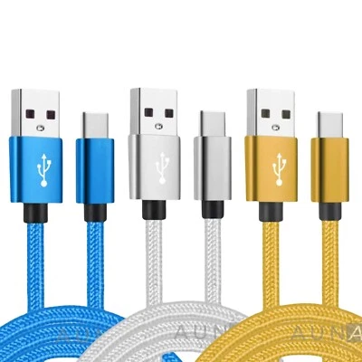 3 Pack USB C To USB A Cable Charger Cord Braided Fast Charging Type C Cable - Image 1 of 4