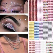 3D Diamante Viso Strass Adesivo Glitter Gioiello Tatuaggio Festival Corpo Truc -