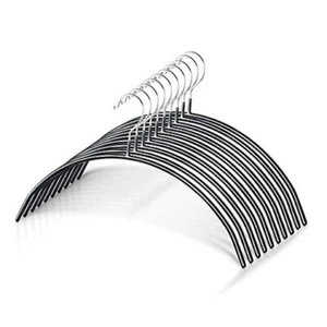 Non-Slip No Shoulder Bumps Clothes Hangers with Grippy Coating, Sleek Black - Picture 1 of 7