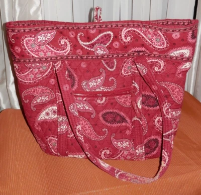 Vera Bradley Mesa Red Vera Tote: Extra-Large Tote in Red Paisley - Image 1 of 4