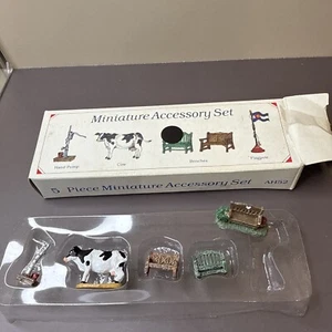 COLLECTIBLE Liberty Falls Miniature Accesory Set - cow, benches, pump SEE DESC!! - Picture 1 of 4