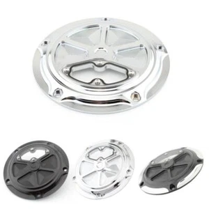For Harley FLTR Road Glide Road King DK002 Black Chrome Clarity Derby Cover 1Pcs - Picture 1 of 11