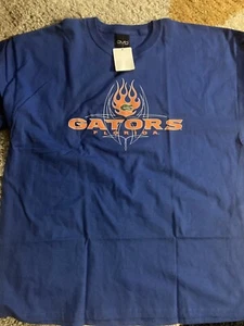 NEW Vintage Florida Gators Blue T-Shirt Flames Logo Sz 2XL - Picture 1 of 4