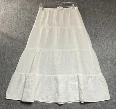 Gap Skirt Womens Small White Tiered Pull On Maxi Capsule Cottage Prairie Boho - Image 1 of 4