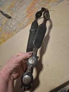 Vintage Leather Belt With Metal And Straps Size 32 Resistol - Picture 1 of 5