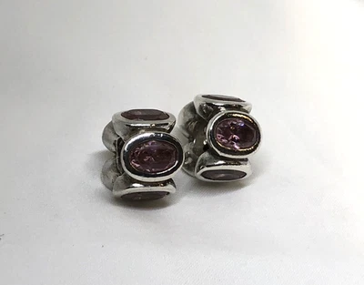 Auténtico Lote/Juego 2 PANDORA SS CZ Dije ROSA LUCES OVALADAS #790311PCZ Foto 1 de 4