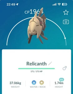 Vetrina Pokestop Relicanth XXL taglia Pokemon Trade Go Pokémon - Foto 1 di 1