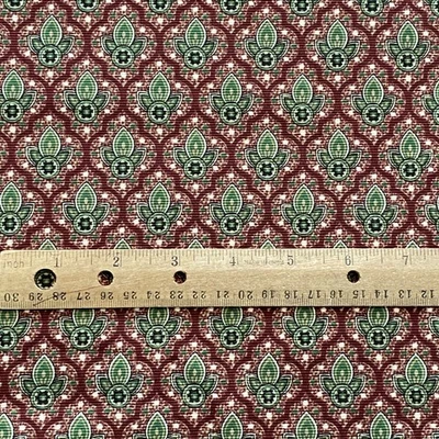 BTY Maroon Green Geometric Decor Upholstery Fabric Robert Allen - Image 1 of 4