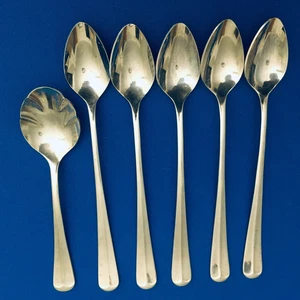 Retroneu JAMESTOWN Korea Stainless Steel 5 Iced Tea Spoons 7 1/2” Very Nice - Picture 1 of 4