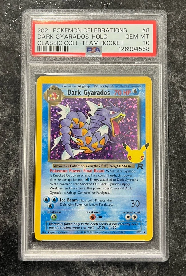 2021 Pokemon SWSH Celebrations Dark Gyarados Classic Collection #8/82 PSA 10 - Image 1 of 2