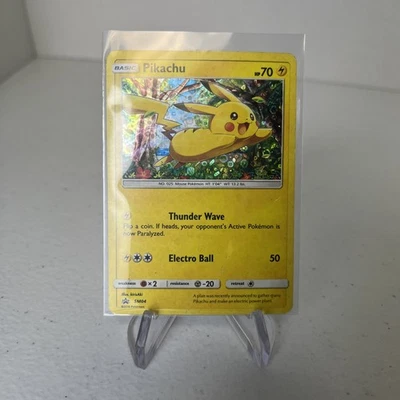 Pokemon Sun & Moon PIKACHU Sequin Holo Rare Promo SM04 General Mills Black Star - Image 1 of 4