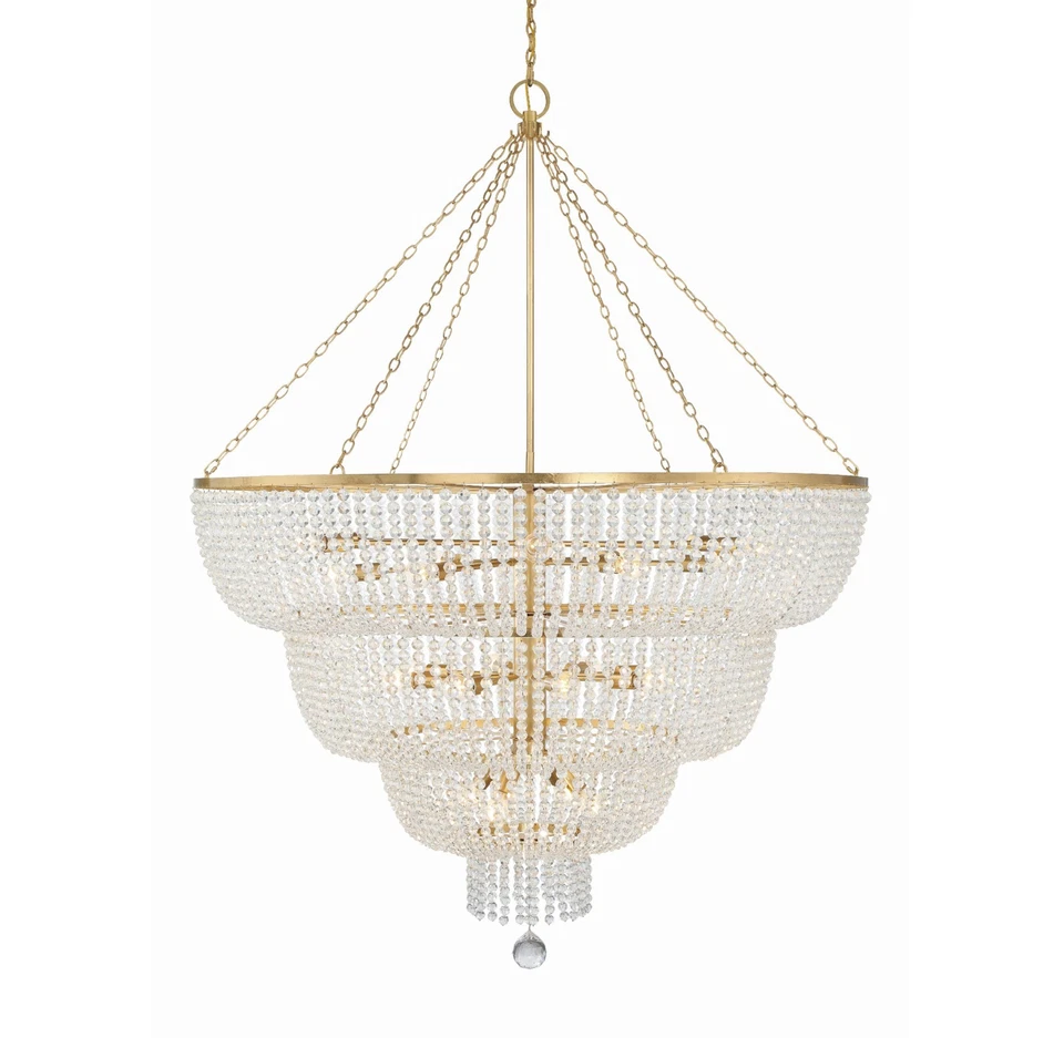 Crystorama Rylee 32 Light Chandelier Antique Gold - 618-GA