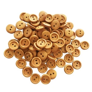 100Pcs Wooden Sewing Buttons for Scrapbooking Embellishments - Picture 1 of 11