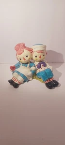 De colección 1971 Raggedy Ann & Andy The Bobbs Merrill Co. Banco de cerámica - Imagen 1 de 9