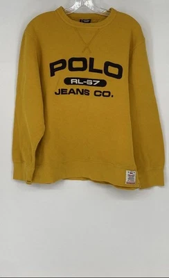 Sudadera Pullover Vintage Ralph Lauren Polo Jeans Company Para Hombres Mostaza Talla M Foto 1 de 4