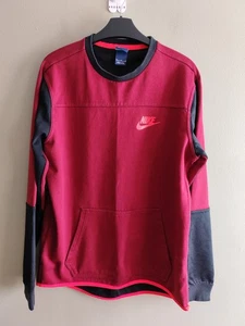 Nike Men's AV15 Advance Pullover Burgundy Black Size Medium Crewneck Sweater - Picture 1 of 9