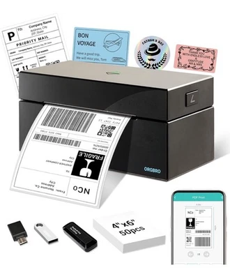 Thermal Label Printer Bluetooth 4x6 Printer for Shipping Label USPS FedEx UPS - Image 1 of 4