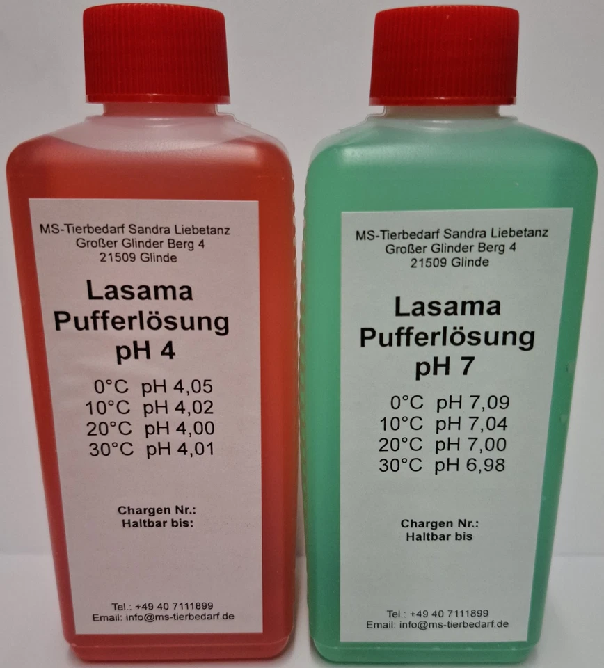 Lasama Pufferlösung / Eichlösung Set je 100 ml pH4 + pH7, Kalibrierlösung - Bild 1 von 3