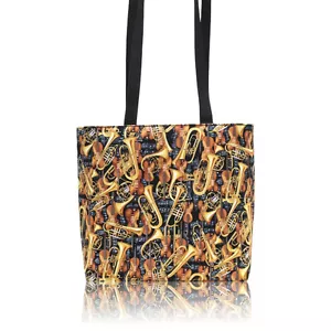 LIFE AND MUSIC, BORSA A TRACOLLA MODELLO ALFABETO MUSICA, COTONE, NUOVA - Foto 1 di 2