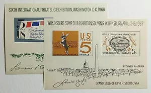 1966-67 Inter. Philatelic Expo & Wilkinsburg Stamp Club Satire Souvenir Sheets - Picture 1 of 5