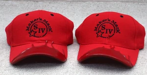 2 Maker's Mark S IV Whiskey Wax Dipped Adjustable Hat Red - Picture 1 of 15